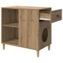 Casa para Gatos Roble Artesanal 72 x 42.5 x 70 cm en Mobiliario para gatos | Comprar online en Foru.es