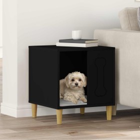 Casa para perros Negro 44 x 42 x 49 cm Madera de ingeniería en Casetas para perros | Comprar online en Foru.es