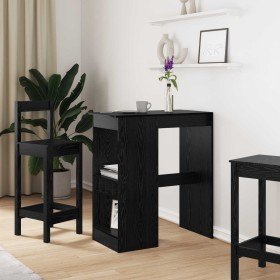 Mesa de Bar con estante Roble Negro 90 x 47.5 x 103.5 cm en Mesas de comedor | Comprar online en Foru.es