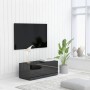 Mueble TV madera contrachapada negro brillante 80x34x30 cm en Muebles TV | Comprar online en Foru.es