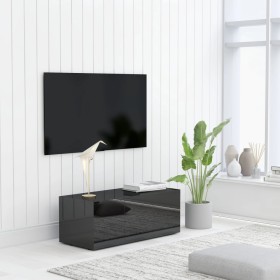 Mueble TV madera contrachapada negro brillante 80x34x30 cm en Muebles TV | Comprar online en Foru.es