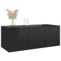 Mueble TV madera contrachapada negro brillante 80x34x30 cm en Muebles TV | Comprar online en Foru.es