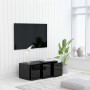 Mueble TV madera contrachapada negro brillante 80x34x30 cm en Muebles TV | Comprar online en Foru.es