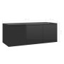 Mueble TV madera contrachapada negro brillante 80x34x30 cm en Muebles TV | Comprar online en Foru.es