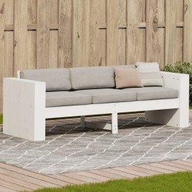 Sofá de jardín 3 plazas madera maciza pino blanco 189x60x62 cm en Sofás de exterior | Comprar online en Foru.es