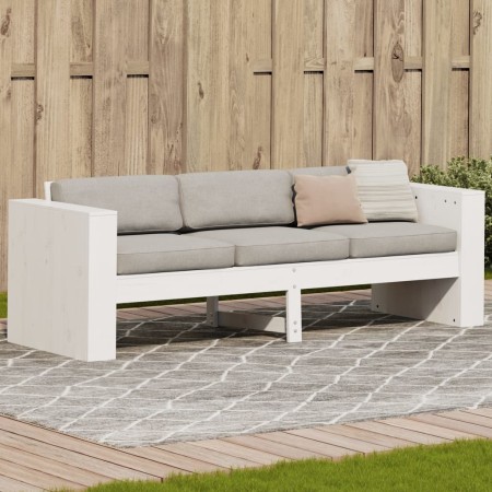 Sofá de jardín 3 plazas madera maciza pino blanco 189x60x62 cm en Sofás de exterior | Comprar online en Foru.es