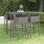 Set muebles de bar jardín 5 pzas y cojines ratán sintético gris en Conjuntos de jardín | Comprar online en Foru.es