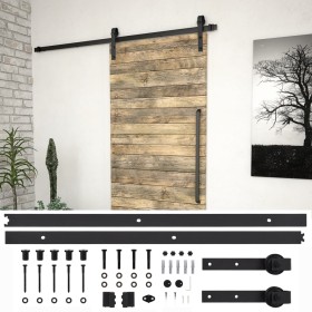 Kit de herrajes para puertas correderas SKIEN acero negro 200cm de vidaXL, Marcos de puertas - Ref: Foro24-145265, Precio: 50...