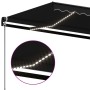 Toldo manual retráctil con LED gris antracita 400x350 cm en Toldos | Comprar online en Foru.es
