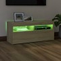 Mueble de TV con luces LED roble Sonoma 90x35x40 cm de vidaXL, Muebles TV - Ref: Foro24-804385, Precio: 62,04 €, Descuento: %