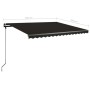 Toldo manual retráctil con LED gris antracita 400x350 cm en Toldos | Comprar online en Foru.es