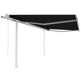 Toldo retráctil automático con postes gris antracita 4x3,5 m en Toldos | Comprar online en Foru.es