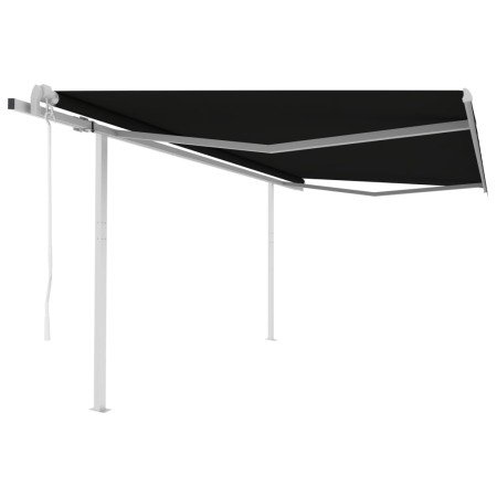 Toldo retráctil automático con postes gris antracita 4x3,5 m en Toldos | Comprar online en Foru.es