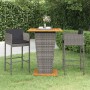 Set de muebles bar jardín 3 pzas y cojines ratán sintético gris en Conjuntos de jardín | Comprar online en Foru.es