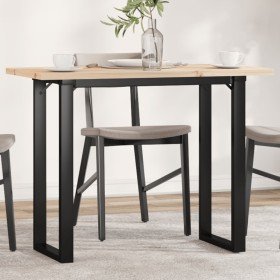 Mesa de comedor marco O madera maciza pino acero 100x50x75,5 cm en Mesas de comedor | Comprar online en Foru.es