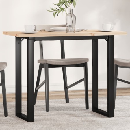 Mesa de comedor marco O madera maciza pino acero 100x50x75,5 cm en Mesas de comedor | Comprar online en Foru.es