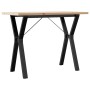 Mesa de comedor marco Y madera maciza pino acero 100x50x75,5 cm en Mesas de comedor | Comprar online en Foru.es