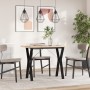 Mesa de comedor marco Y madera maciza pino acero 100x50x75,5 cm en Mesas de comedor | Comprar online en Foru.es