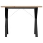 Mesa de comedor marco Y madera maciza pino acero 100x50x75,5 cm en Mesas de comedor | Comprar online en Foru.es