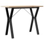 Mesa de comedor marco Y madera maciza pino acero 100x50x75,5 cm en Mesas de comedor | Comprar online en Foru.es
