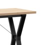 Mesa de comedor marco Y madera maciza pino acero 100x50x75,5 cm en Mesas de comedor | Comprar online en Foru.es
