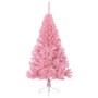 Medio árbol de Navidad artificial con soporte PVC rosa 120 cm en Decoración Festiva y Estacional | Comprar online en Foru.es