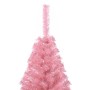 Medio árbol de Navidad artificial con soporte PVC rosa 120 cm en Decoración Festiva y Estacional | Comprar online en Foru.es