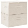Cajas de almacenaje 2 unidades tela color crema 43x34x23 cm de vidaXL, Cestas para almacenaje - Ref: Foro24-332911, Precio: 4...