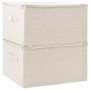 Cajas de almacenaje 2 unidades tela color crema 43x34x23 cm de vidaXL, Cestas para almacenaje - Ref: Foro24-332911, Precio: 4...