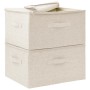 Cajas de almacenaje 2 unidades tela color crema 43x34x23 cm de vidaXL, Cestas para almacenaje - Ref: Foro24-332911, Precio: 4...