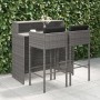Set de muebles bar jardín 3 pzas y cojines ratán sintético gris en Conjuntos de jardín | Comprar online en Foru.es