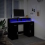 Escritorio con luz LED madera ingeniería negro 120x55x91 cm en Oficina | Comprar online en Foru.es