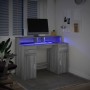 Escritorio con LED madera ingeniería gris sonoma 120x55x91 cm en Oficina | Comprar online en Foru.es