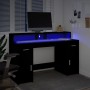 Escritorio con luz LED madera ingeniería negro 140x55x91 cm en Oficina | Comprar online en Foru.es