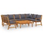 Muebles de jardín 9 pzas cojines crema madera maciza de acacia de vidaXL, Conjuntos de jardín - Ref: Foro24-3057782, Precio: ...