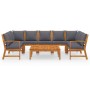 Muebles de jardín 9 pzas cojines crema madera maciza de acacia de vidaXL, Conjuntos de jardín - Ref: Foro24-3057782, Precio: ...