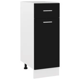 Armario inferior cajón de cocina madera de ingeniería negro de vidaXL, Armarios de cocina - Ref: Foro24-801205, Precio: 67,45...