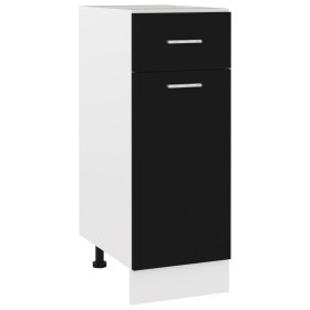 Armario inferior cajón de cocina madera de ingeniería negro de vidaXL, Armarios de cocina - Ref: Foro24-801205, Precio: 69,51...