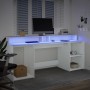 Escritorio con luz LED madera ingeniería blanco 200x55x91 cm en Oficina | Comprar online en Foru.es