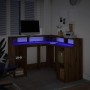 Escritorio con luz LED madera ingeniería artisian 130x130x91 cm en Oficina | Comprar online en Foru.es