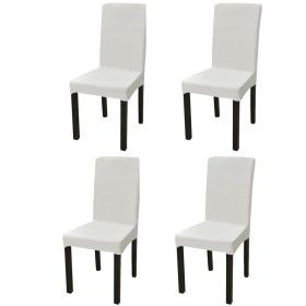 Funda de silla elástica recta 4 unidades crema de vidaXL, Fundas - Ref: Foro24-131421, Precio: 17,21 €, Descuento: %