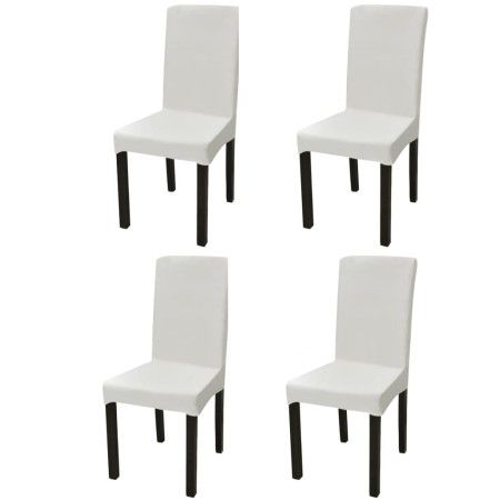 Funda de silla elástica recta 4 unidades crema de vidaXL, Fundas - Ref: Foro24-131421, Precio: 17,21 €, Descuento: %