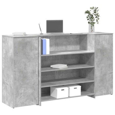 Mostrador de recepción gris hormigón 180x50x103,5 cm en Oficina | Comprar online en Foru.es