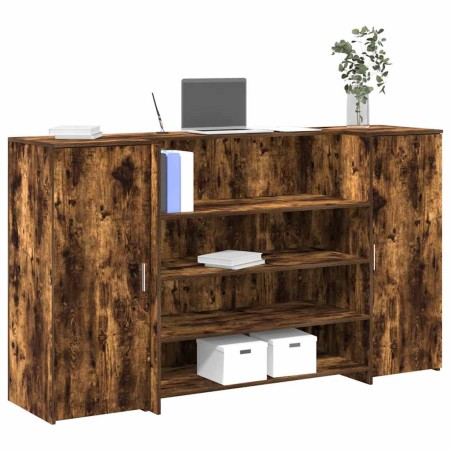 Mostrador de recepción roble ahumado 180x50x103,5 cm en Oficina | Comprar online en Foru.es