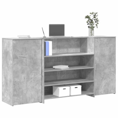 Mostrador de recepción gris hormigón 200x50x103,5 cm en Oficina | Comprar online en Foru.es