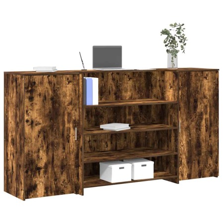 Mostrador de recepción roble ahumado 200x50x103,5 cm en Oficina | Comprar online en Foru.es
