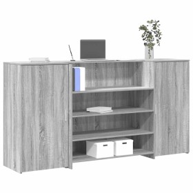Mostrador de recepción sonoma gris 200x50x103,5 cm en Oficina | Comprar online en Foru.es
