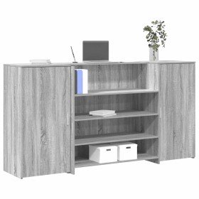 Mostrador de recepción sonoma gris 200x50x103,5 cm en Oficina | Comprar online en Foru.es
