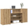 Mostrador de recepción roble artisian 200x50x103,5 cm en Oficina | Comprar online en Foru.es