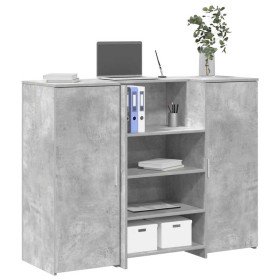 Mostrador de recepción gris hormigón 135x50x103,5 cm en Oficina | Comprar online en Foru.es